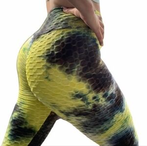 nwt AQ‎ SPORT size XL  Butt Lifting Tie Dye Scrunch Shorts Workout Gym Textured
